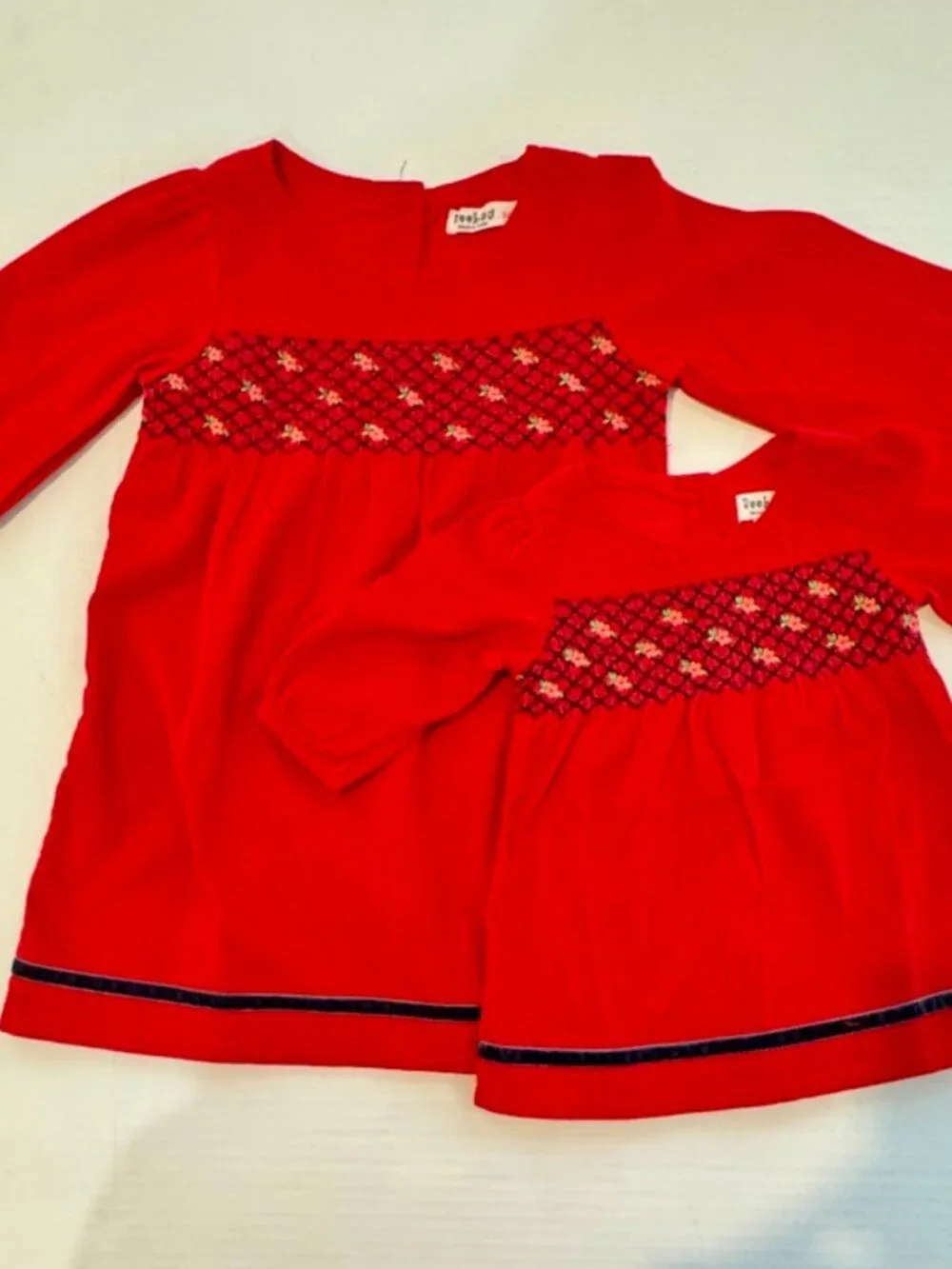 Beebay Toddler/Infant or Doll Vintage Red Smocked Dress Set,New,Not sold sep. - Picture 1 of 7